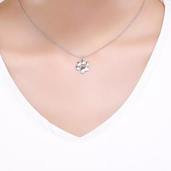 LAST! NEW 925 Sterling Silver Animal Paw Footprint Necklace 🐾 - Picture 8 of 8